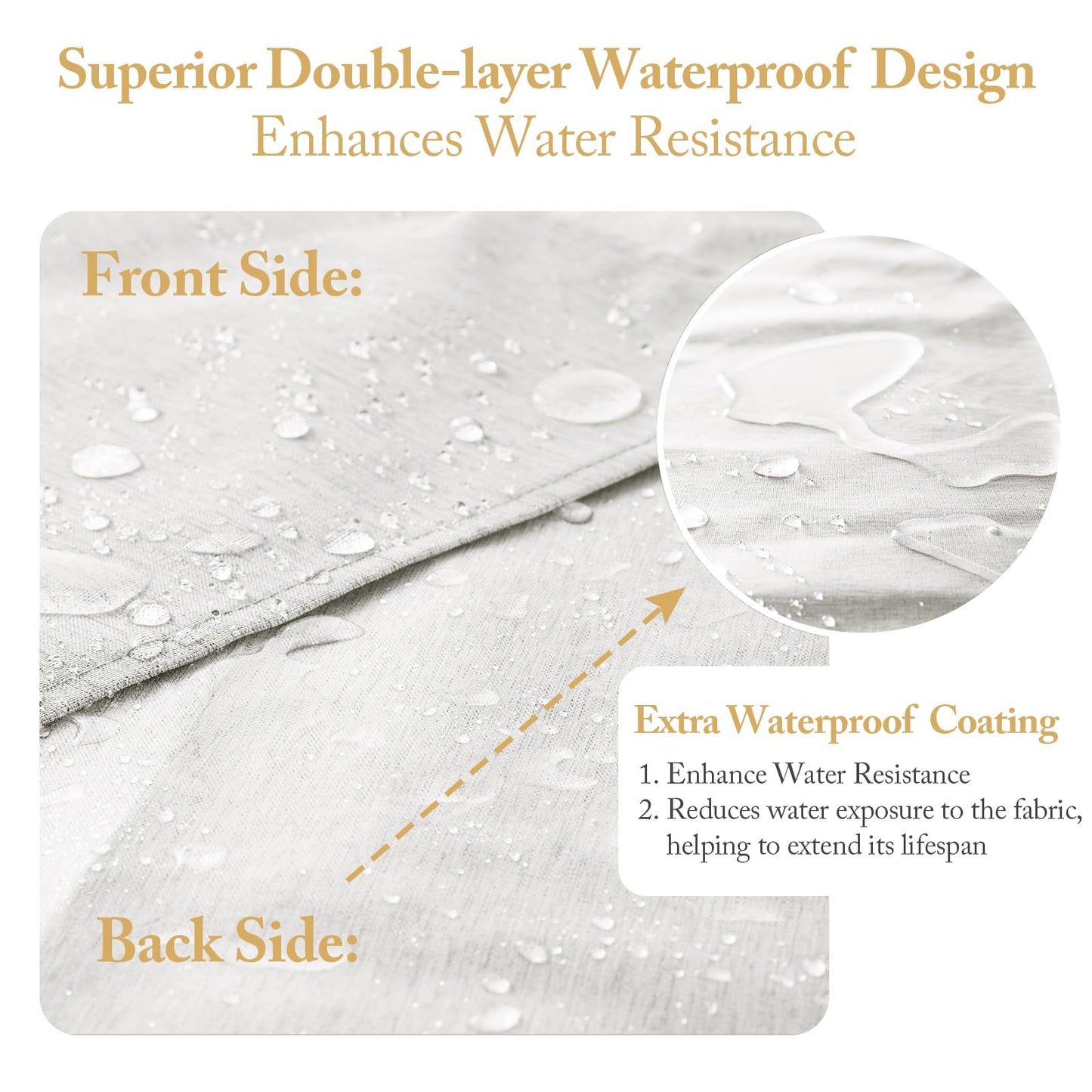 FY&XZH White Shower Curtain, Heavy-Duty Linen-Texture Fabric Shower Curtain, Extra Soft Double-layer waterproof Shower Curtains With Smart Function
