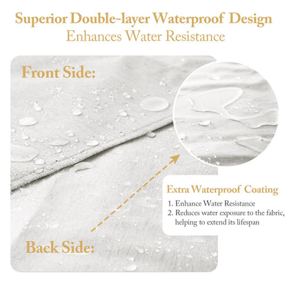FY&XZH White Shower Curtain, Heavy-Duty Linen-Texture Fabric Shower Curtain, Extra Soft Double-layer waterproof Shower Curtains With Smart Function