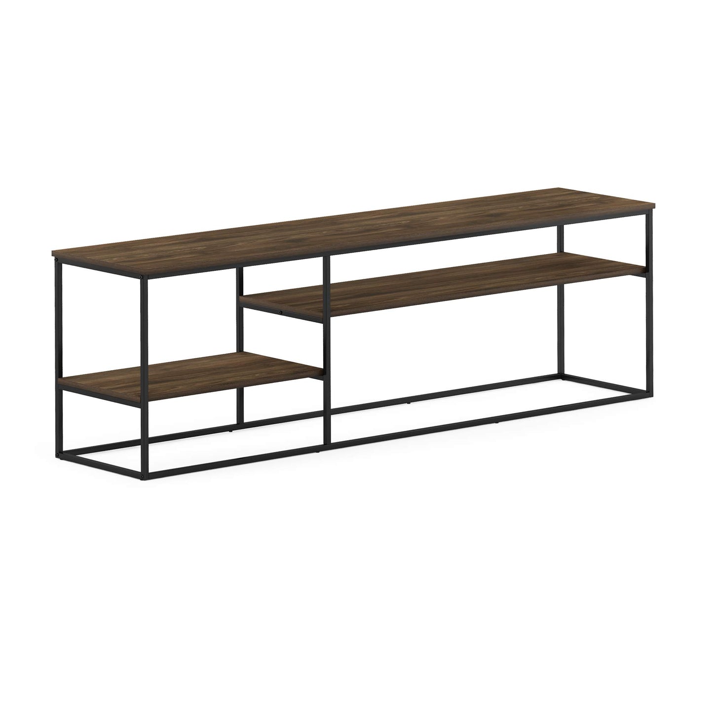 Furinno MORETTI Modern Lifestyle TV Stand, Entertainment Center for TV up to 78 Inch, for Living Room, Bedroom, Brown Walnut