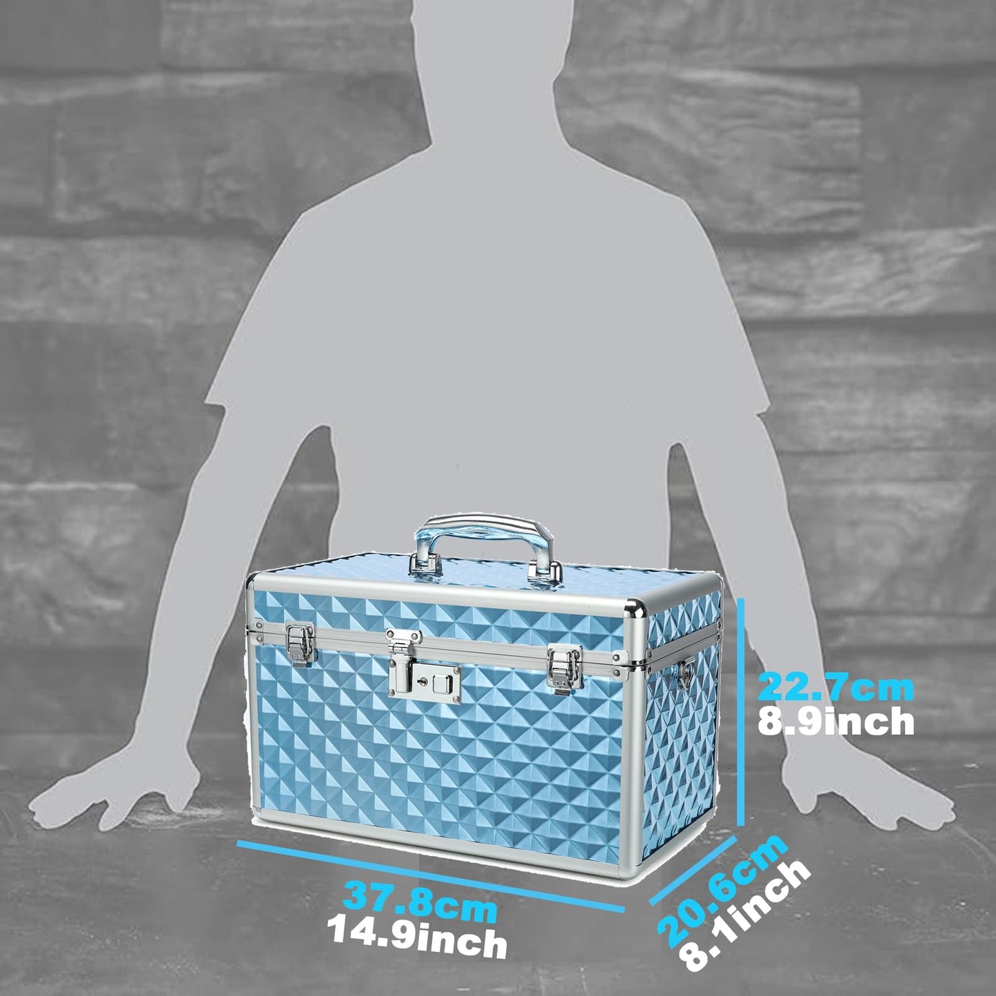 HEWEI WORKS Storage Box with Key Lock, Lockable Medicine Storage Box, Empty First Aid Box, Security Lock Box