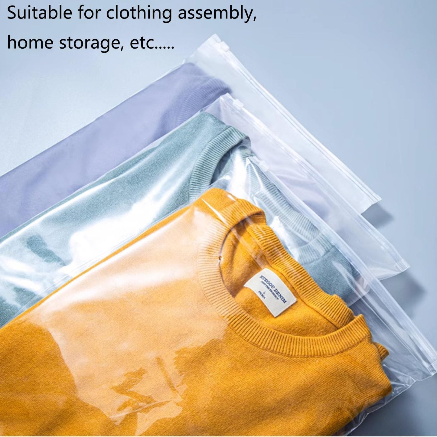 ATB-Foger 30Pcs Travel Clothes Storage Bags Clear Zip Lock Clothes Bags Resealable Large Plastic Luggage Pouch For Cloth, Storage