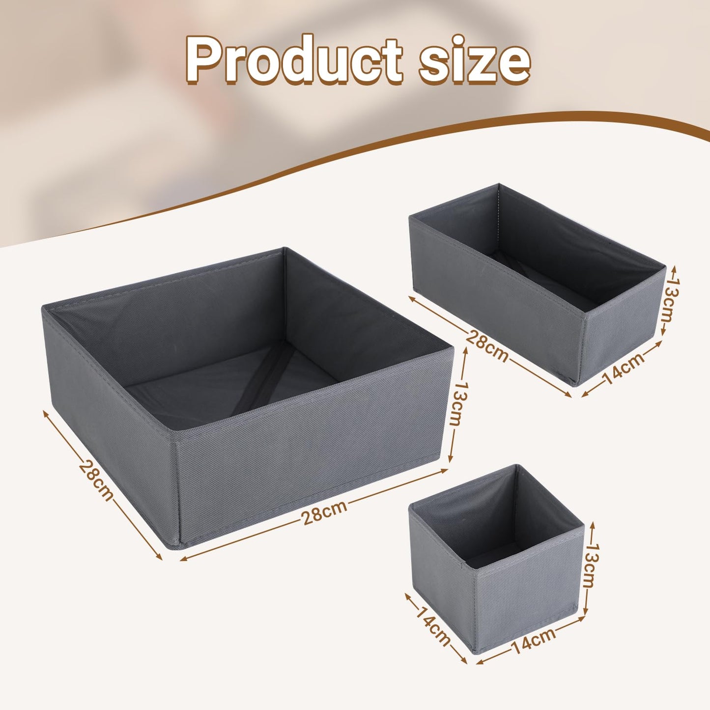 Strehknewen Drawer Organiser, Set of 6, Foldable High-Quality Storage and Organisation, Wardrobe Organiser, Compact for Underwear, Socks