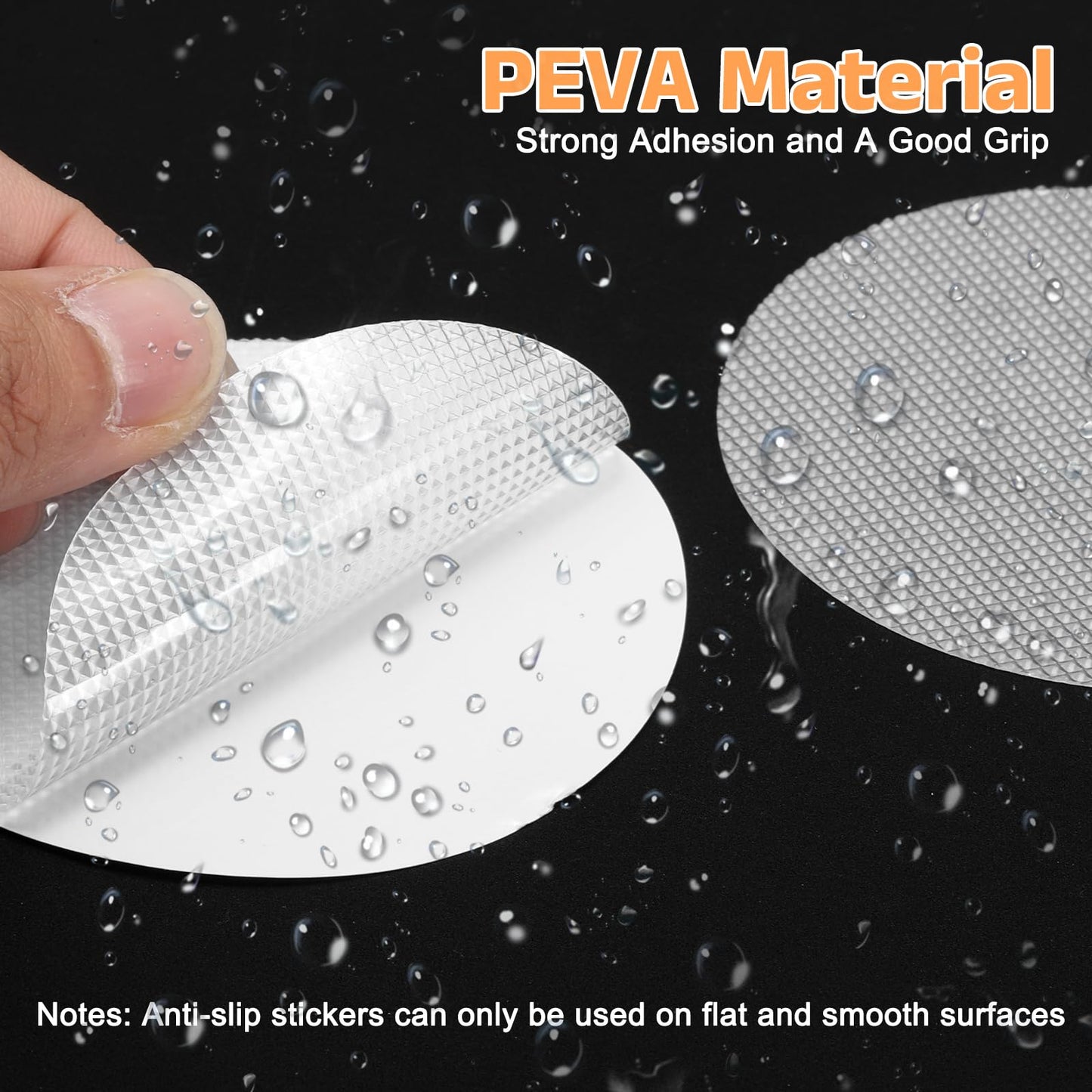 sourcing map 24pcs Non-Slip Bathtub Stickers,PEVA Anti-Slip Shower Stickers Showers Treads Round Appliques with 2 Pcs Scraper for Bath Tub Shower