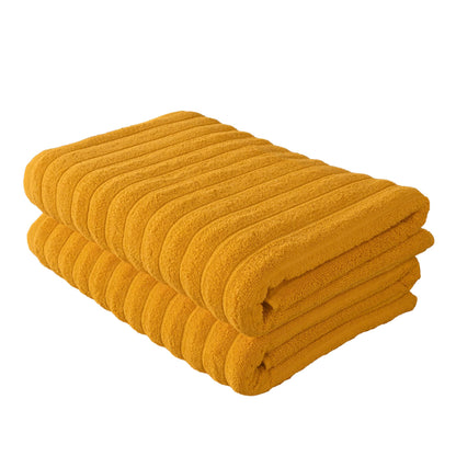 BERIBO Cloud Turkish Towel Set 100% Cotton 620gsm Golden Sand, 2 Bath Towels