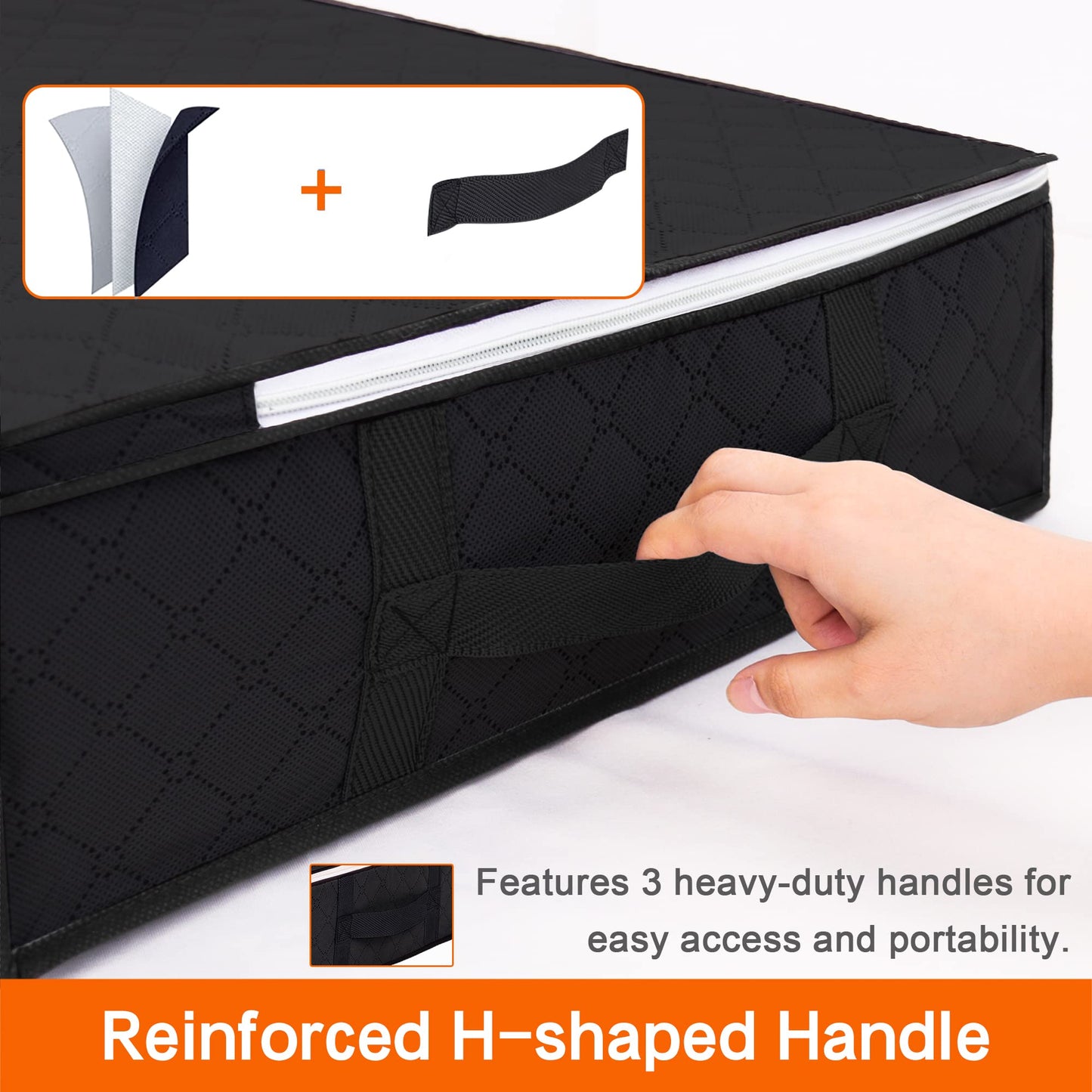 Vieshful 6 Pack Underbed Storage Bags 40L Foldable Clothes Bag Large Capacity Storage Containers with Clear Window Reinforced Handles Zippered