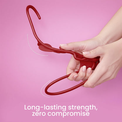 Utopia Home 30 Pack Plastic Hangers Space Saving, Durable Hanger with Shoulder Grooves, Red