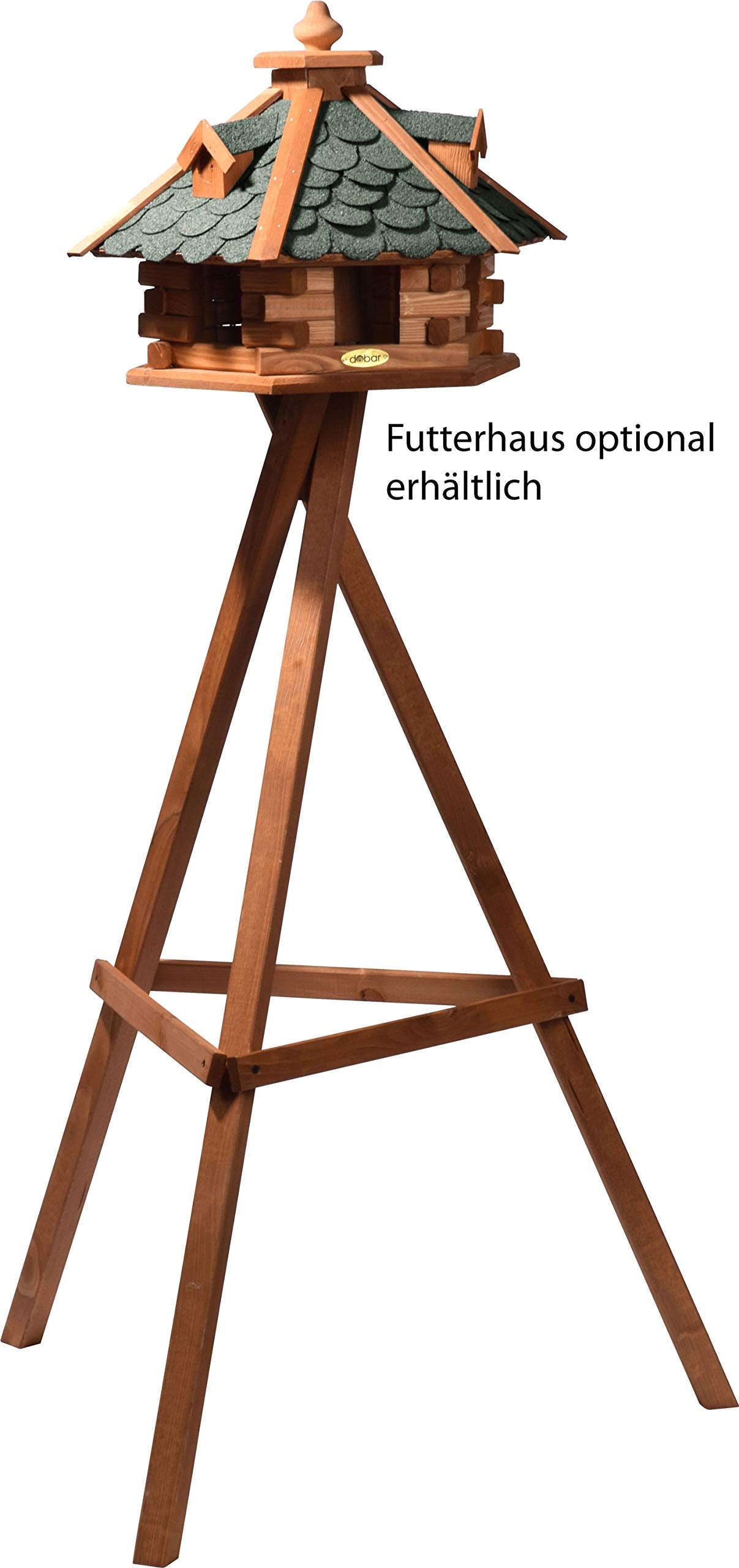 dobar 33326e Heavy Duty Pine Bird House Stand - Brown