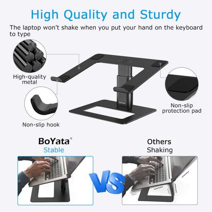 BoYata Laptop Stand, Height Adjustable Laptop Riser for 11-17" Laptops