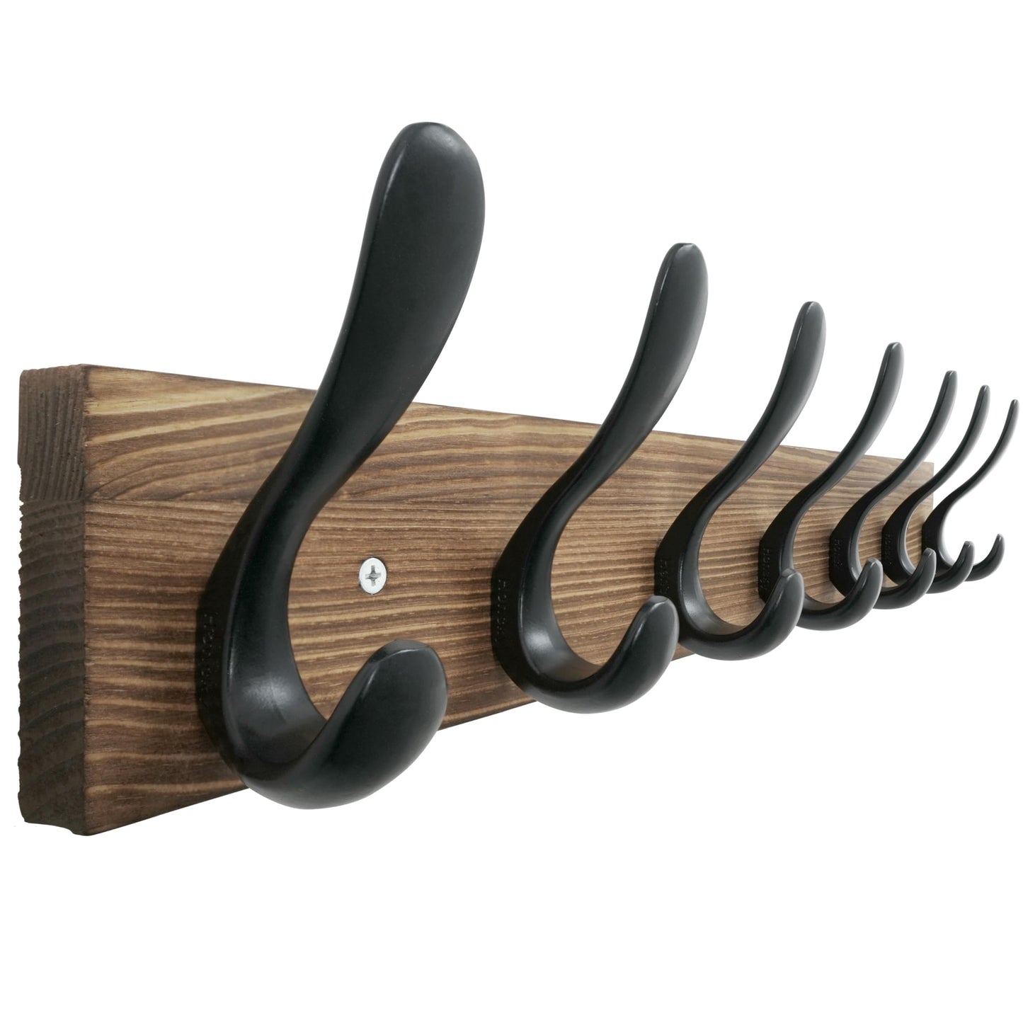 HONSKY Wall Coat Rack, 53cm Wooden Coat Hanger with 7 Double Hooks,Wall Coat Hook,Towel Rack Hanging Coat,Towel,Bag for Entryway, Hallway, Bedroom
