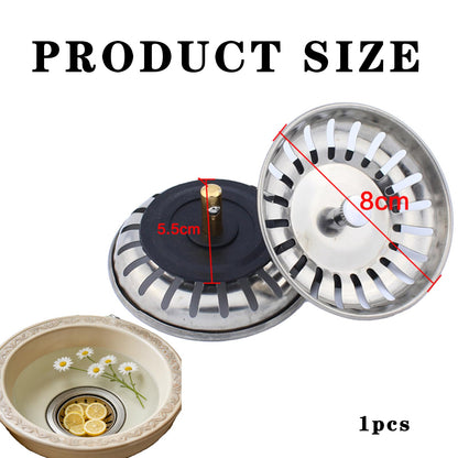 Kitchen Sink Strainer Plug, Dual Function Drain Filter Stopper
