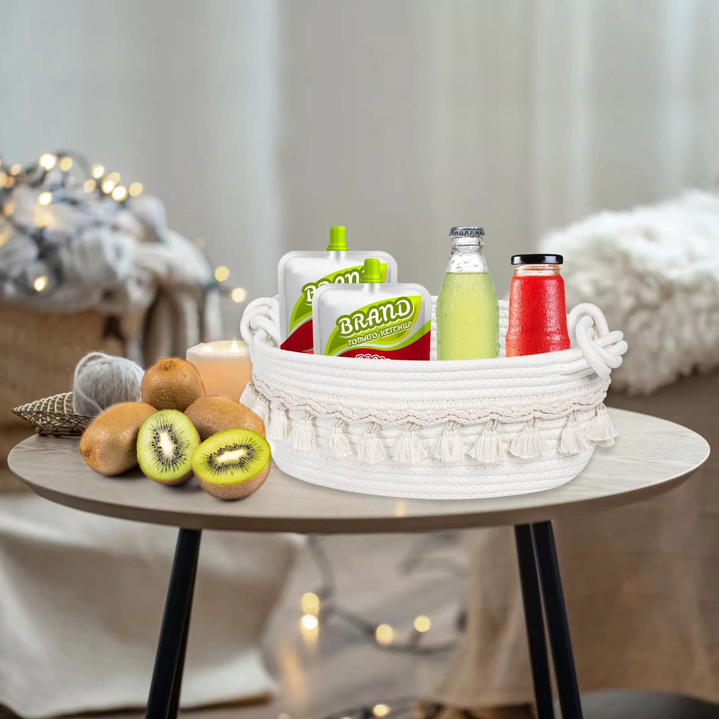 Followarm Small Basket for Gifts Empty, Woven Basket for Storage Cute Toilet Paper Storage Decorative Gift Basket Empty to Fill Basket Halloween for