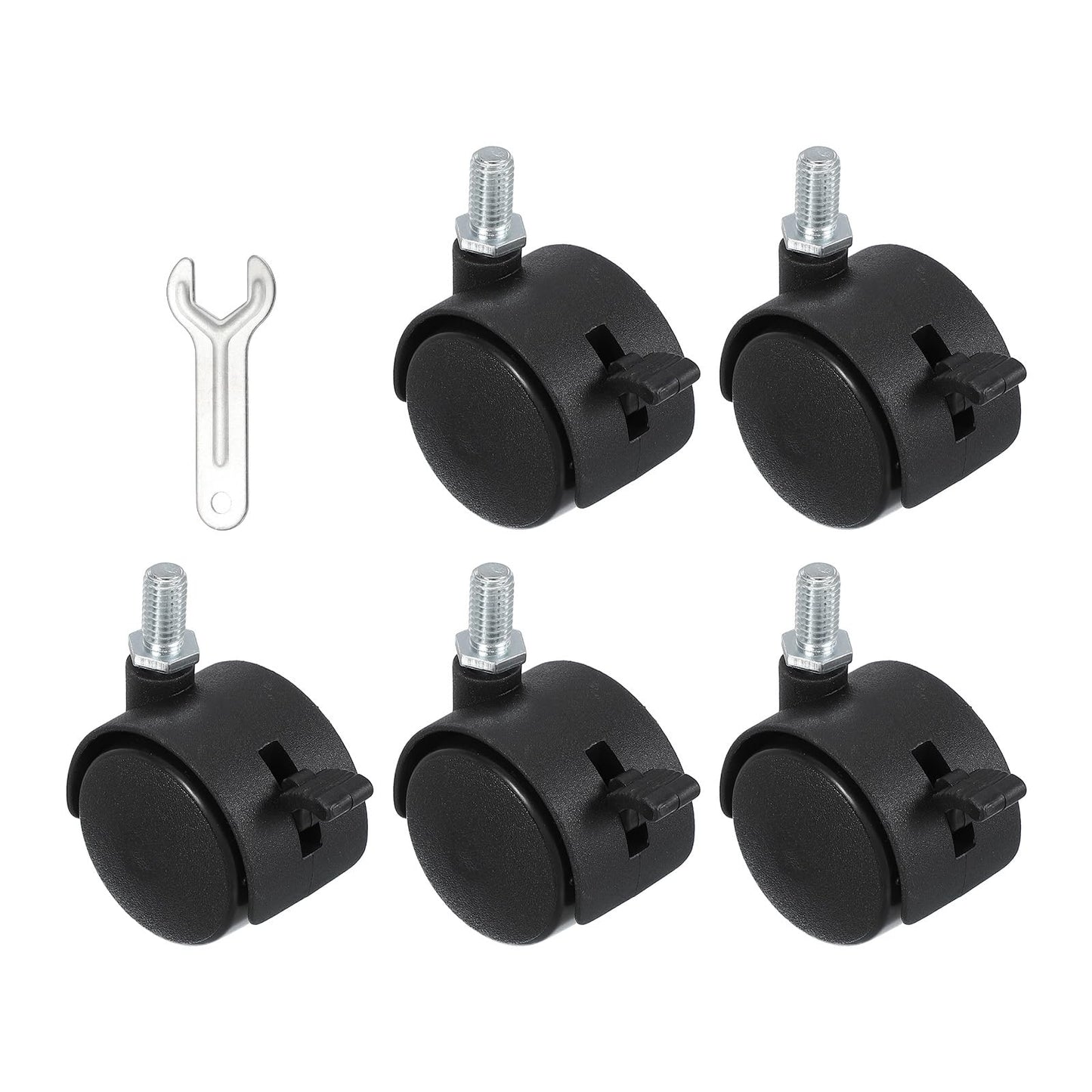 PATIKIL Office Chair Wheels Replacement 1.5", 5 Pcs Nylon Heavy Duty Office Furniture Casters Wheels with Wrench Universal Wheel for Hardwood Floor