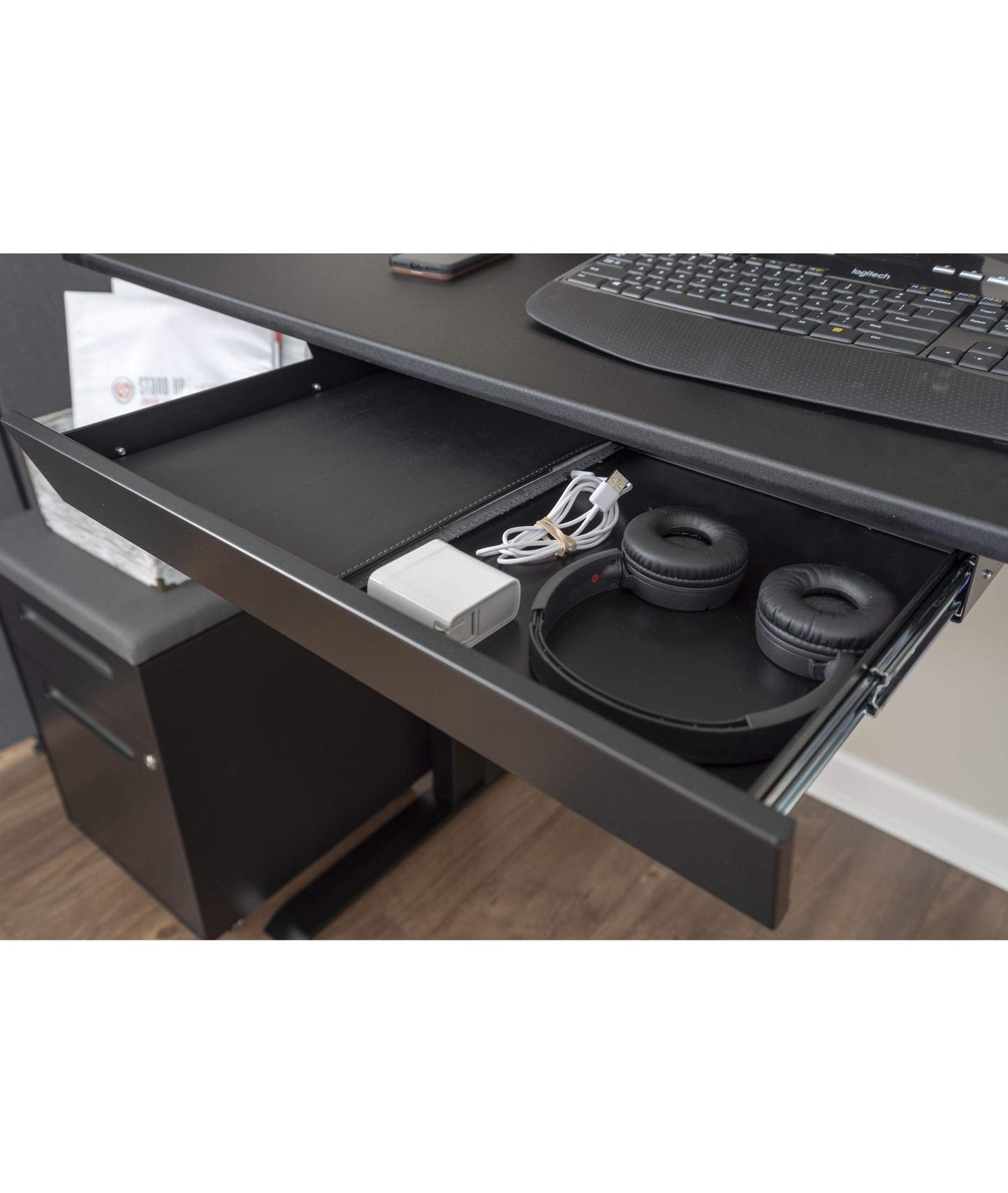 Office Desk Drawer for Standing Desk (Black)
