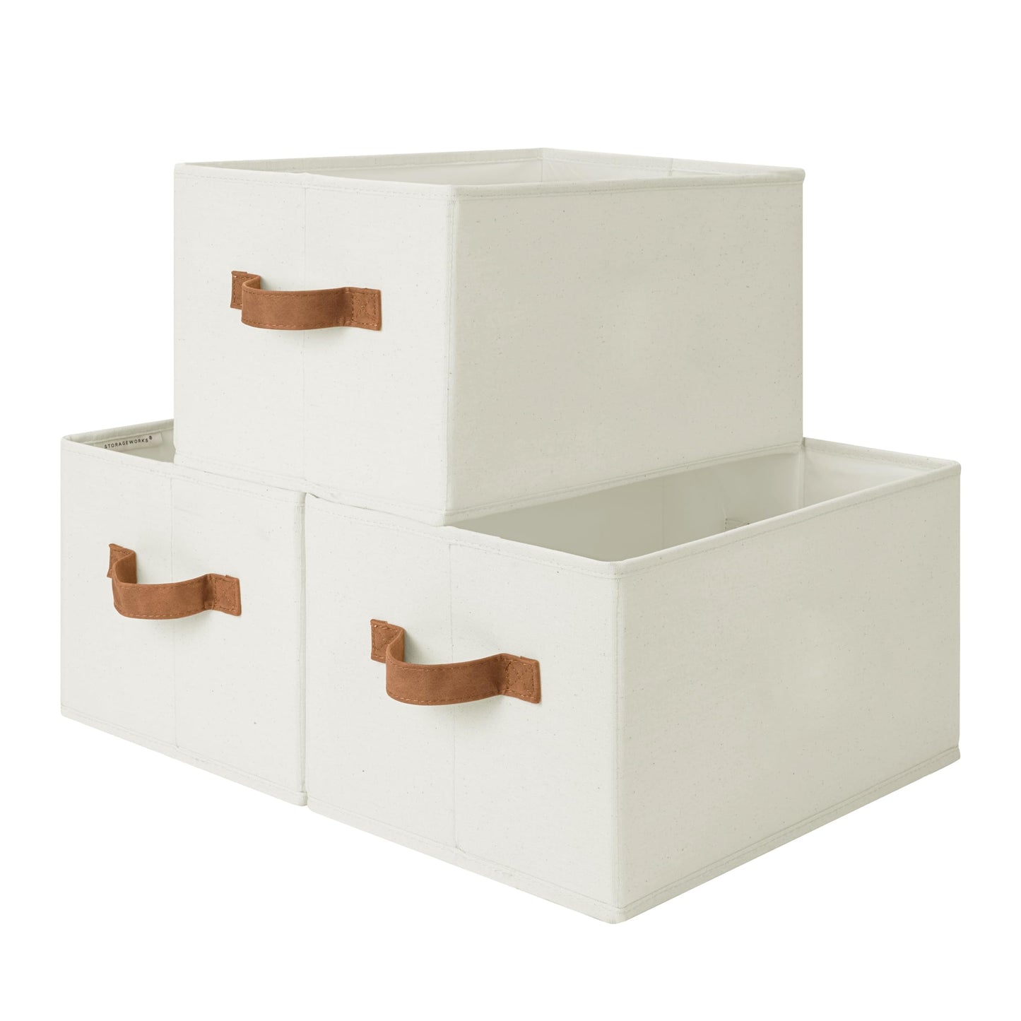 StorageWorks Storage Baskets for Shelves, Foldable Storage Boxes with Handles, Clothes Storage Boxes, Shelf Baskets for Towel