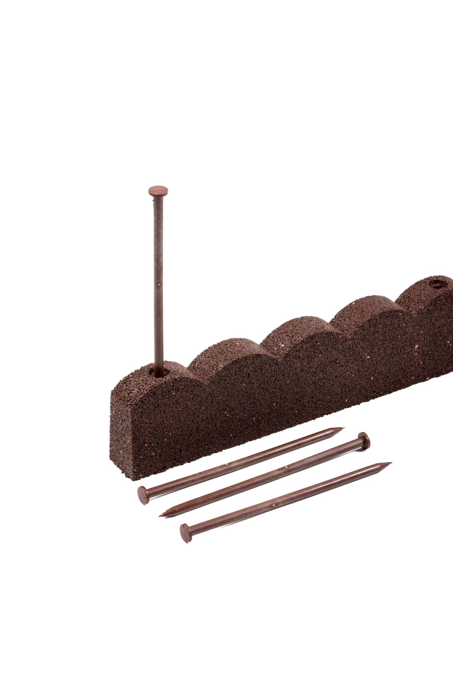 Flexi Curve Scalloped Garden Edging Rubber Landscape Scallop Lawn Border Edging Section 120cm (4ft), Earth(Brown), Pack of 2