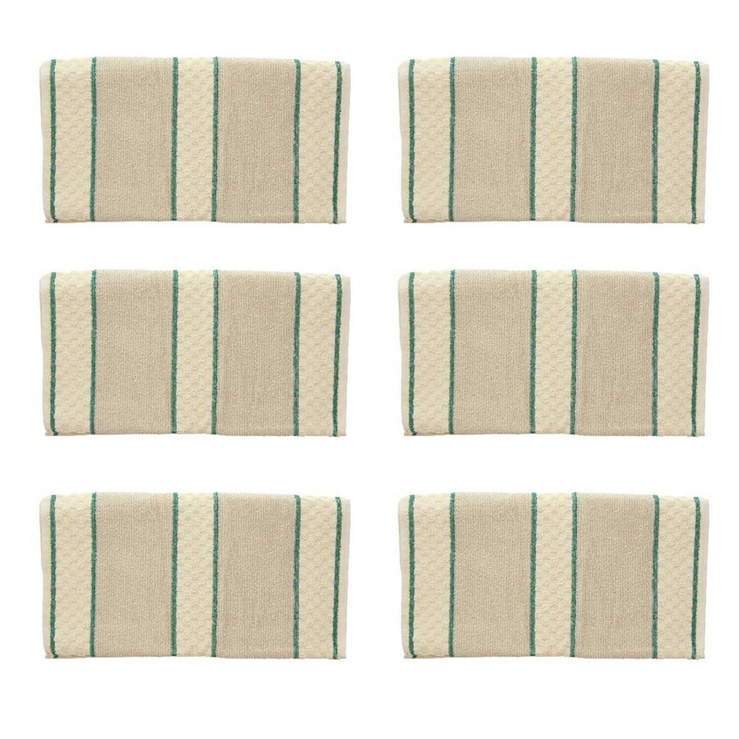 aztex Traditional 100% Cotton Roller Towels - Green Stripe