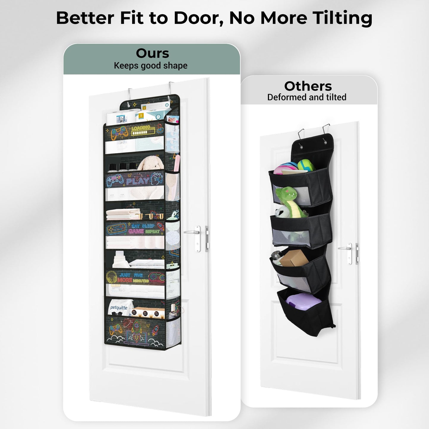 Clastyle 5-Shelf Game Over the Door Storage Back of Door Storage