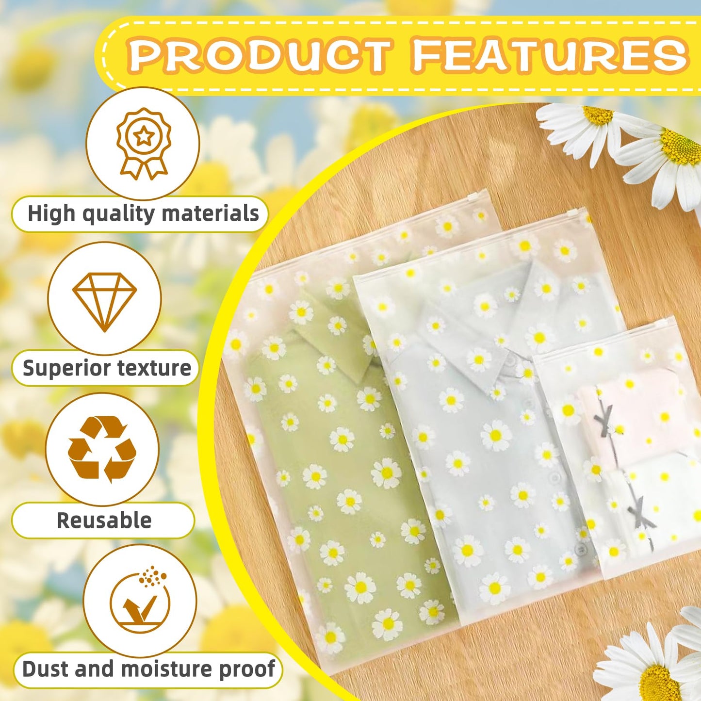 15Pcs Hospital Bag Organiser Pouches Reusable Plastic Zip Lock Bags
