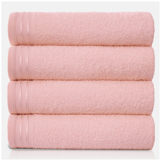 GC GAVENO CAVAILIA Large Towels Bath Sheet - Highly Absorbent Egyptian Cotton Towel Set - 4 Pack Extra Soft Blush Pink - Quick Dry Sheets - 450 GSM