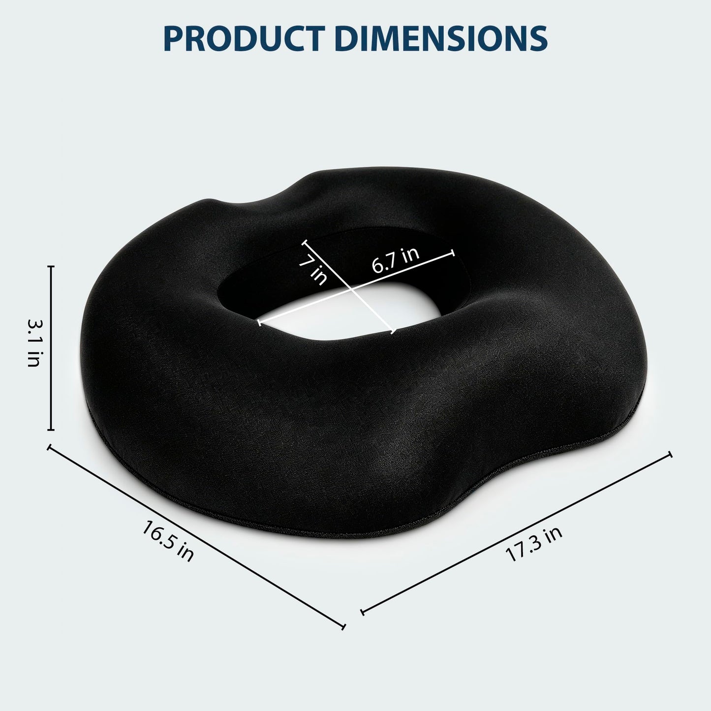 Cazoro Donut Cushion & Donut Pillow for Tailbone Pain Relief - Memory Foam Coccyx Seat Cushion for Hemorrhoids, Sciatica, Postpartum & Pregnancy