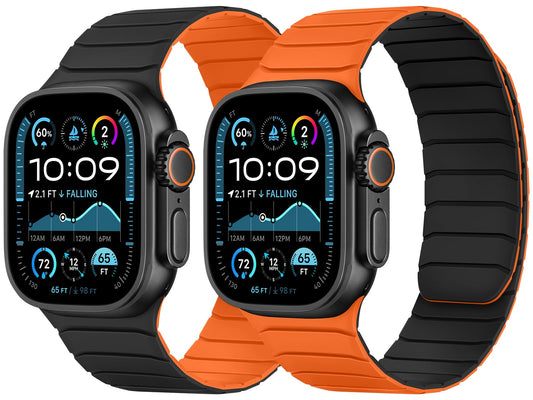 Tasikar Double Sided Wearable Magnetic Strap Compatible with Apple Watch 49mm 46mm 45mm 44mm 42mm, Soft Silicone Sport Band for iWatch Ultra3 2 1 SE