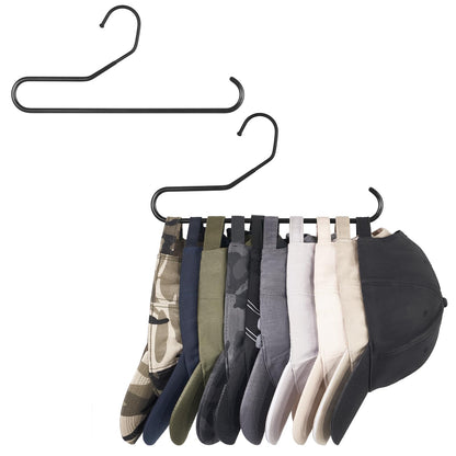 Mkono Hat Organizer for Baseball Caps Metal Hat Rack for Closet Set of 2 Baseball Cap Holder Hat Storage Organizer Holds up to 20 Caps,Black 2