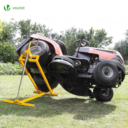 VOUNOT? Ride on Mower Jack Lift, Telescopic Maintenance Jack for Lawn mowers and Garden Tractors, Weight Capacity 400kg, Yellow