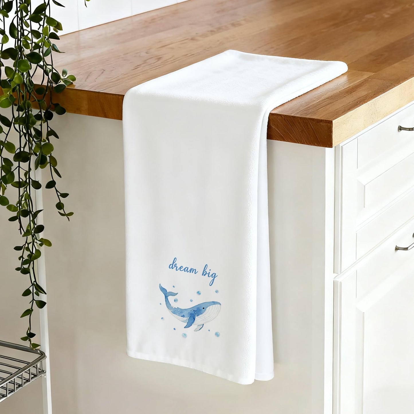 Yeeaulpa Whale Gifts Kitchen Towel,Whale from the Sea Towel,Birthday Present for Women,Sailing Marine Biology Gifts,Sea Swimming Presents,Nautical