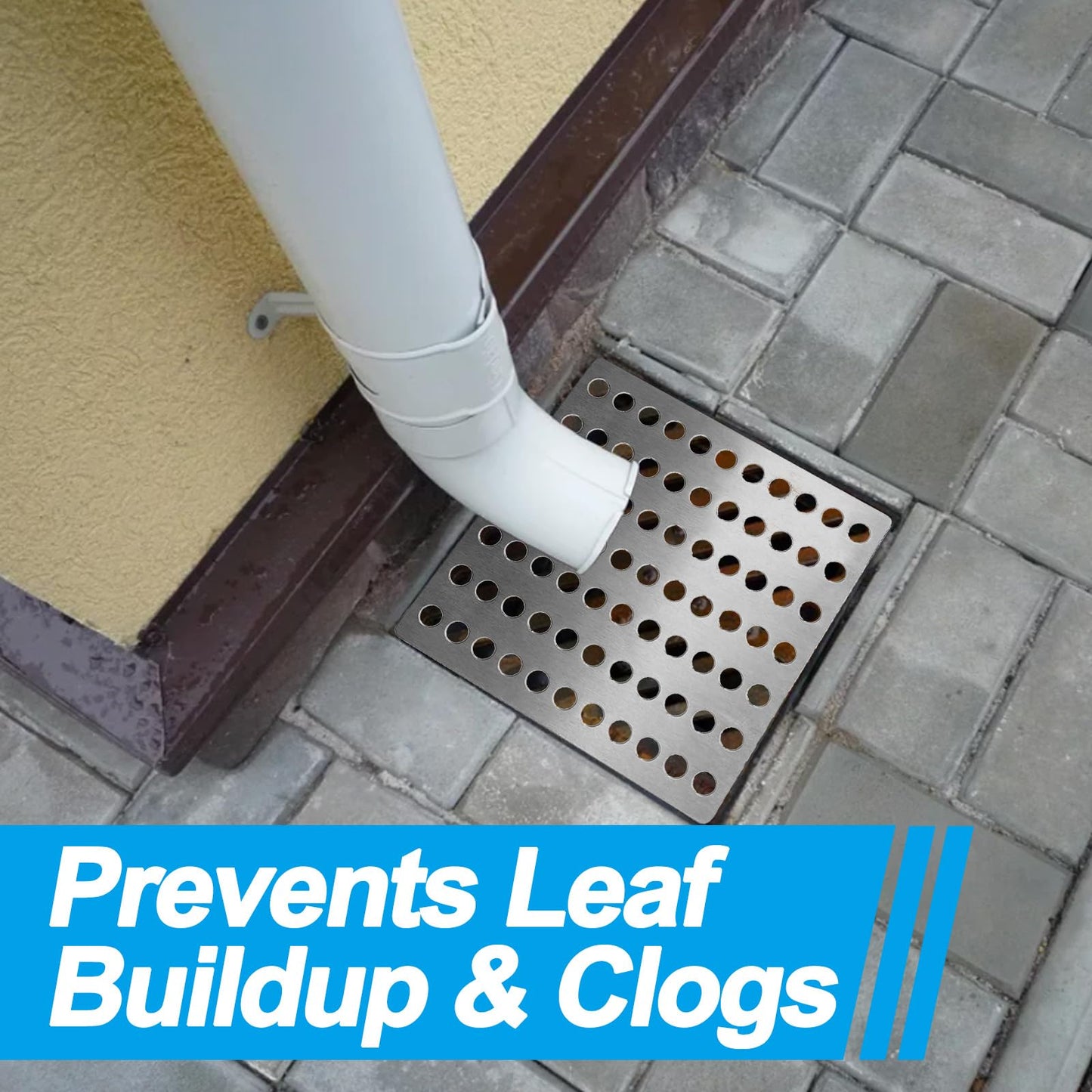 2 Pack Stainless Steel Drain Cover 15x15cm Square Outdoor Drain Cover