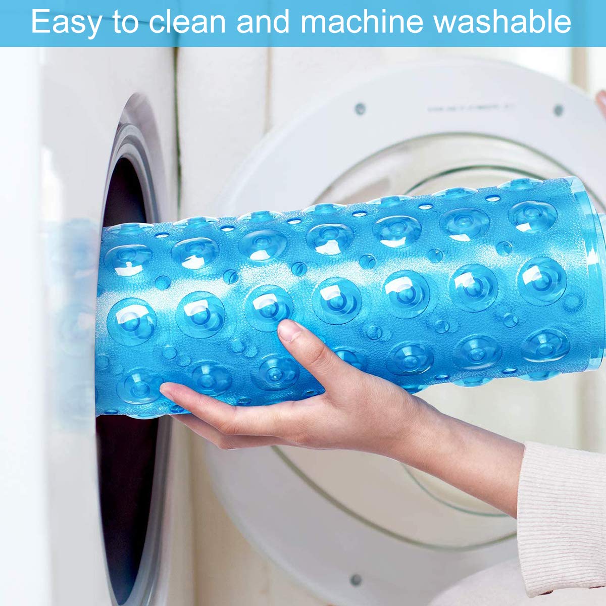 BoloShine Bathtub Mat Shower Mats, Non Slip Square Bath Mat with 200 Suction Cups, Anti Mould Bathroom Safety Mat for Baby Kids Elderly