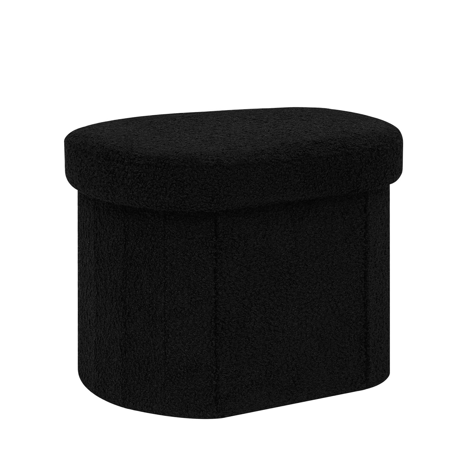 Bonlife Small Ottoman Storage Stool, Folding Boucle Footstool with Lid,41cm