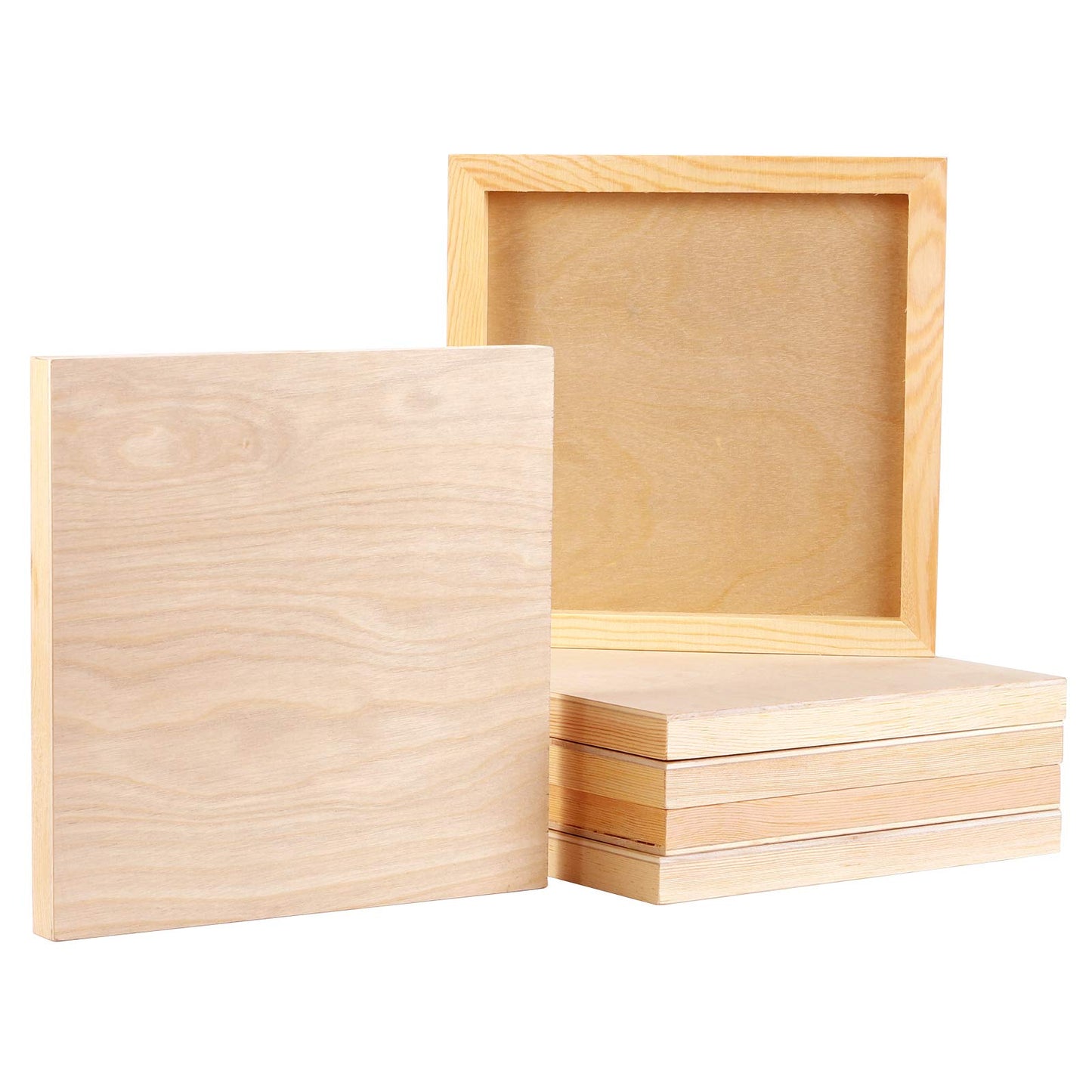 Yarlung 6 Pack 8 x 8 Inches/20x20cm Wooden Painting Panels, Unfinished Birch Wood Cradled Canvas Boards for Painting, Drawing, Watercolor, Encaustic