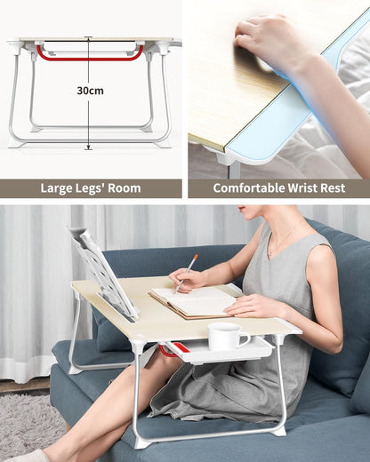 SAIJI Laptop Desk for Bed XX-Large Foldable Bed Table Tray