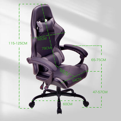 T-THREE.Ergonomic high-back gaming, computer, office, study, swivel, and racing-style chair with adjustable lumbar and headrest support, 150kg weight