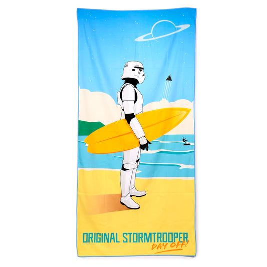 Puckator The Original Stormtrooper Surf Day Off Microfibre Beach Towel - Large Quick Drying Lightweight Thin Funny Mens Girls Beach Pool Holiday Towel