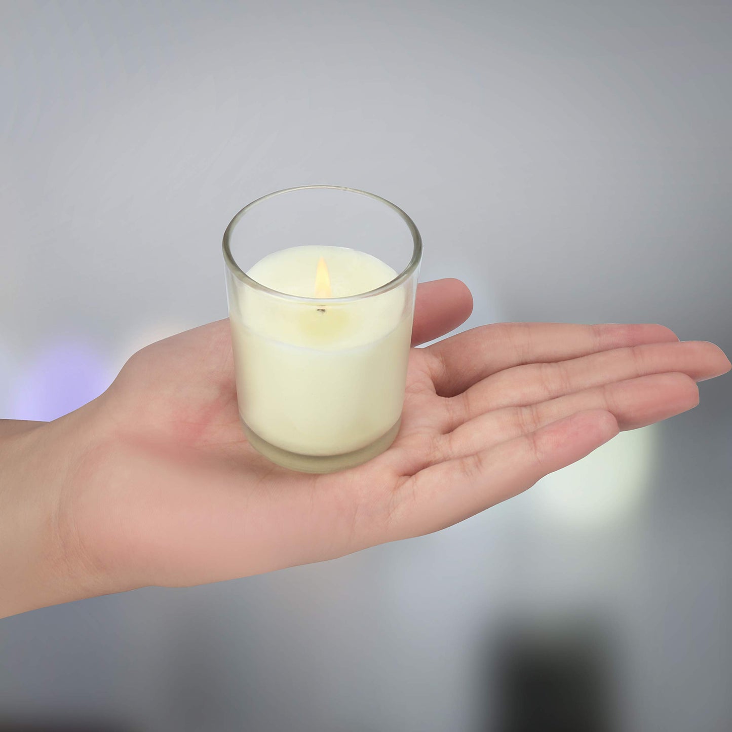 Belle Vous 48 Pack Unscented Clear Glass Filled Votive Candles - 12 Hour Burn Time - Clear Glass Holders with Hand Poured Warm White Wax Candles -