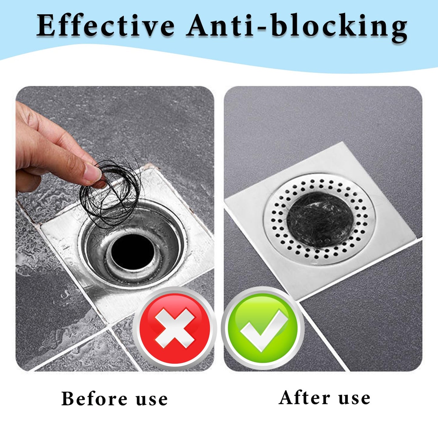 Sink Strainer Plug Stainless Steel Hole Drain Cover, Bath Plug/Shower Drain Protector Hair Catcher Sink Stopper Filter for Bathroom, Kitchen