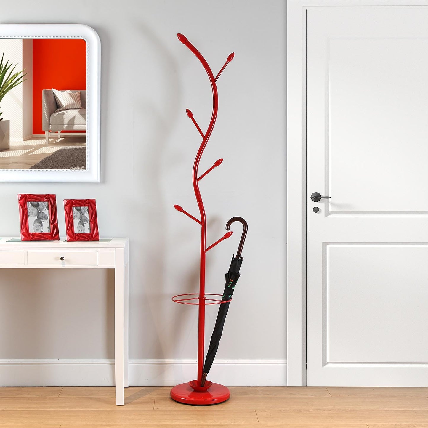 Versa 187903 Coat Stand red, 185 x 30 x 30 cm