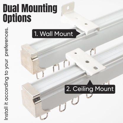 Ceiling Curtain Track Set | 3ft-16.4ft / 5 Meter | Ceiling Track for Curtains-Room Divider | Ceiling Mounted Curtain Track For Privacy | Living Room