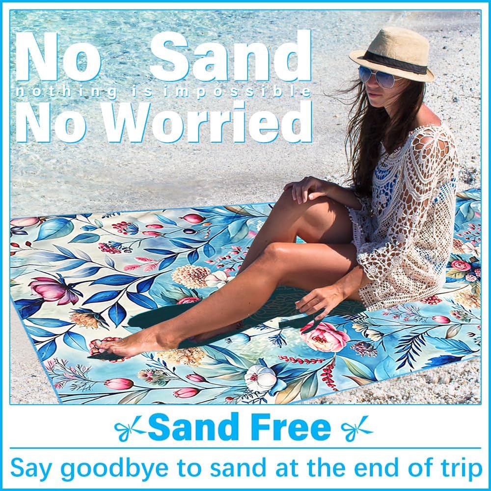 JAODFK Microfibre Beach Towel 71"X32" Quick Dry Lightweight Sand Free Extra Large Thin Towels Travel Essentials For Adults Womens Swim Bath