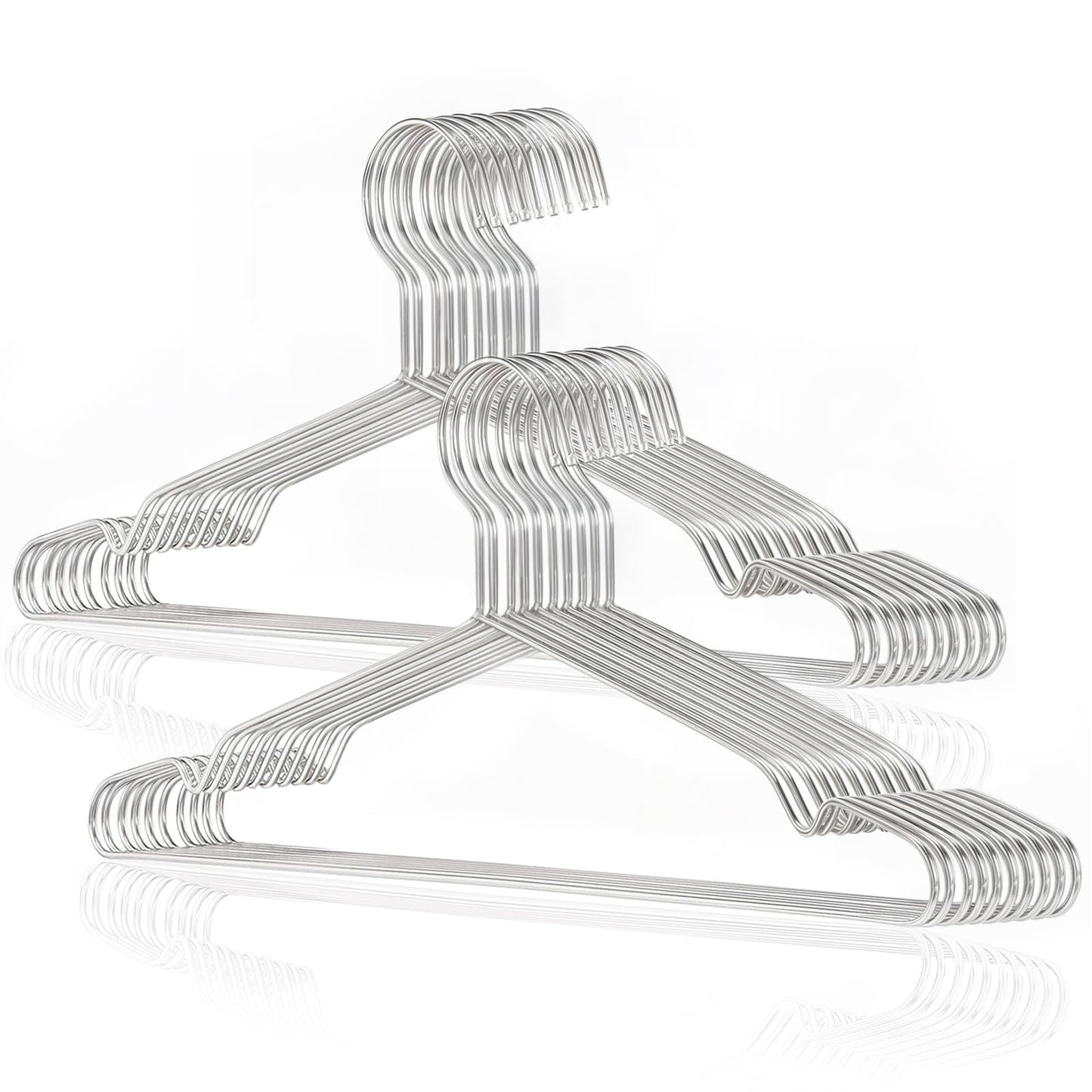 DARUITE Metal Wire Coat Hangers for Clothes, 42cm, Silver 20 Pack