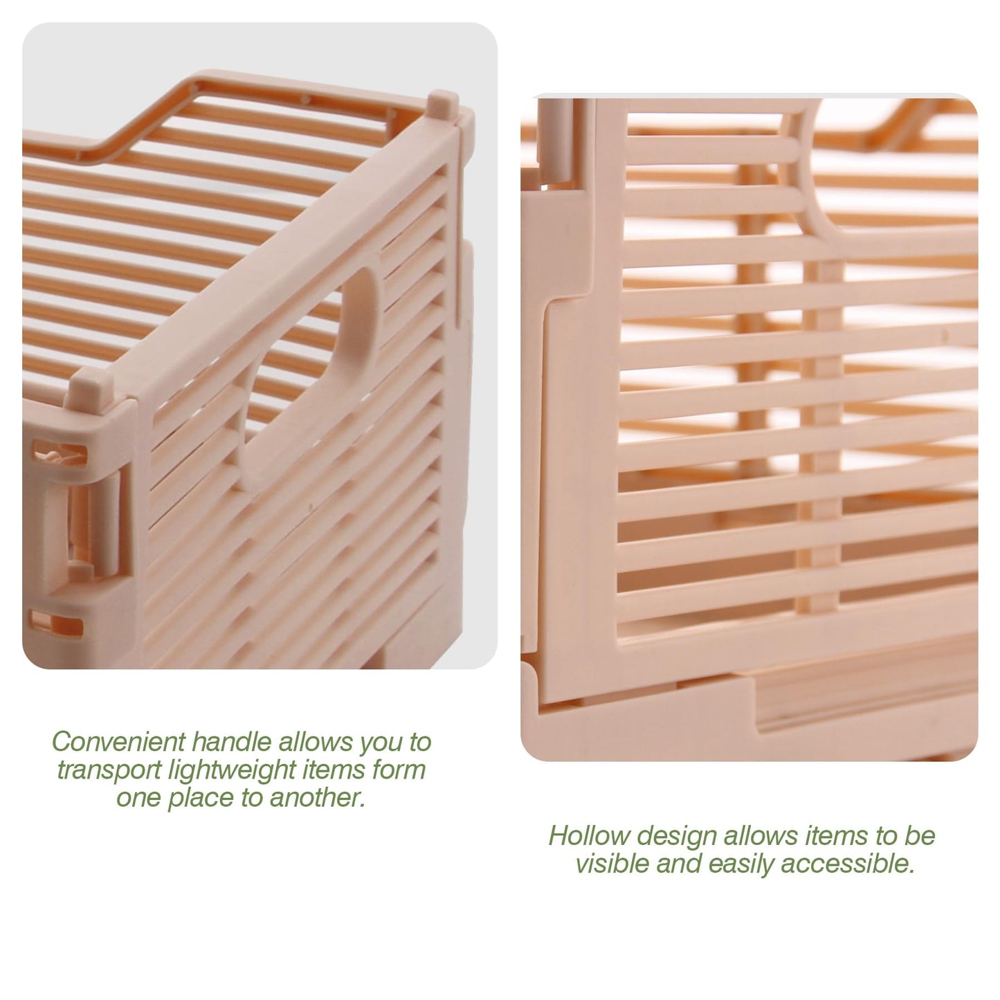 Vivikivi 2-Pack Collapsible Crates Storage Boxes, 40x30x15.5cm, Grey