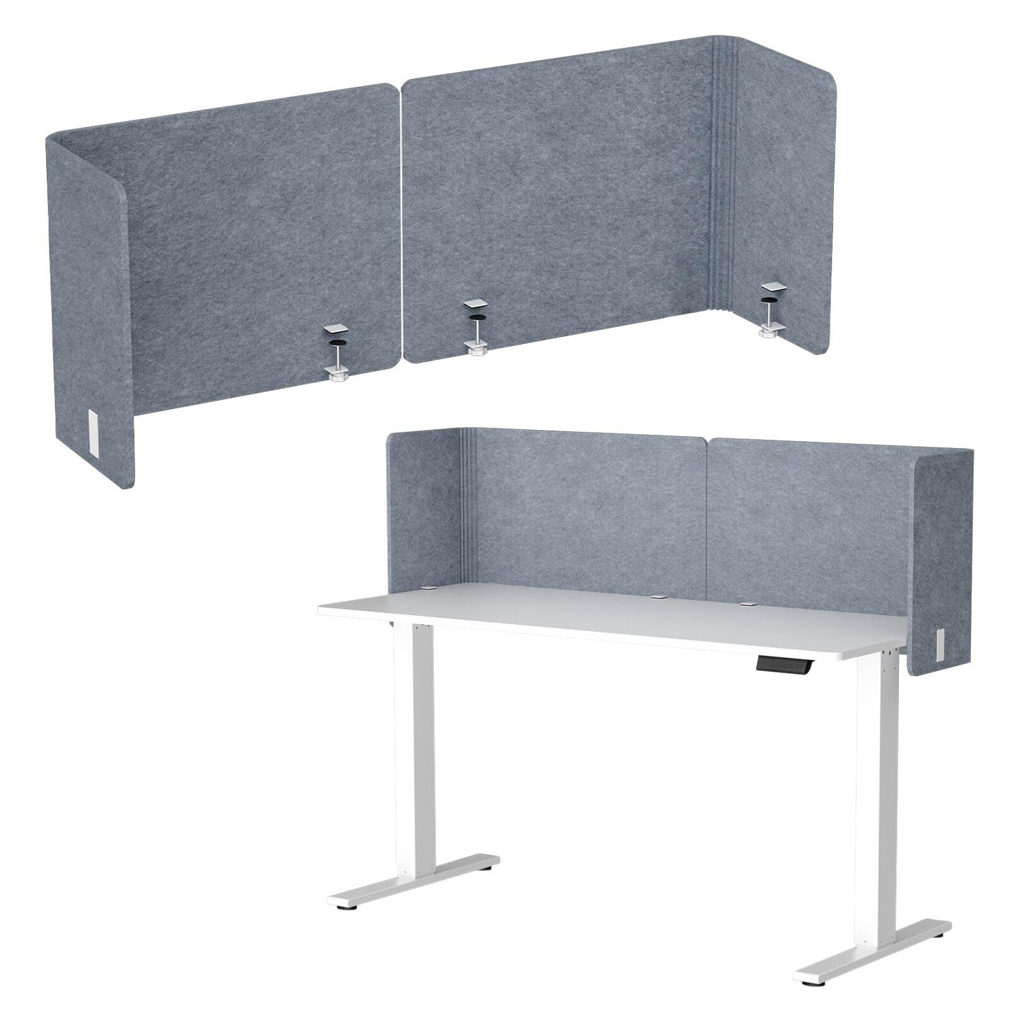 Desk Privacy Panel,2PCS,2-in-1 Soundproofing for Office,School & Home(Gray)
