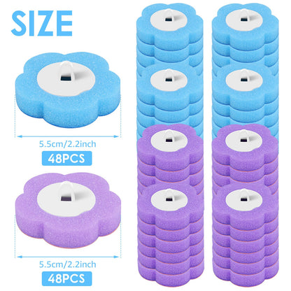 96 pcs Disposable Toilet Brush Refills 96 Sponge Brush Heads with Built-in Cleaning Solution