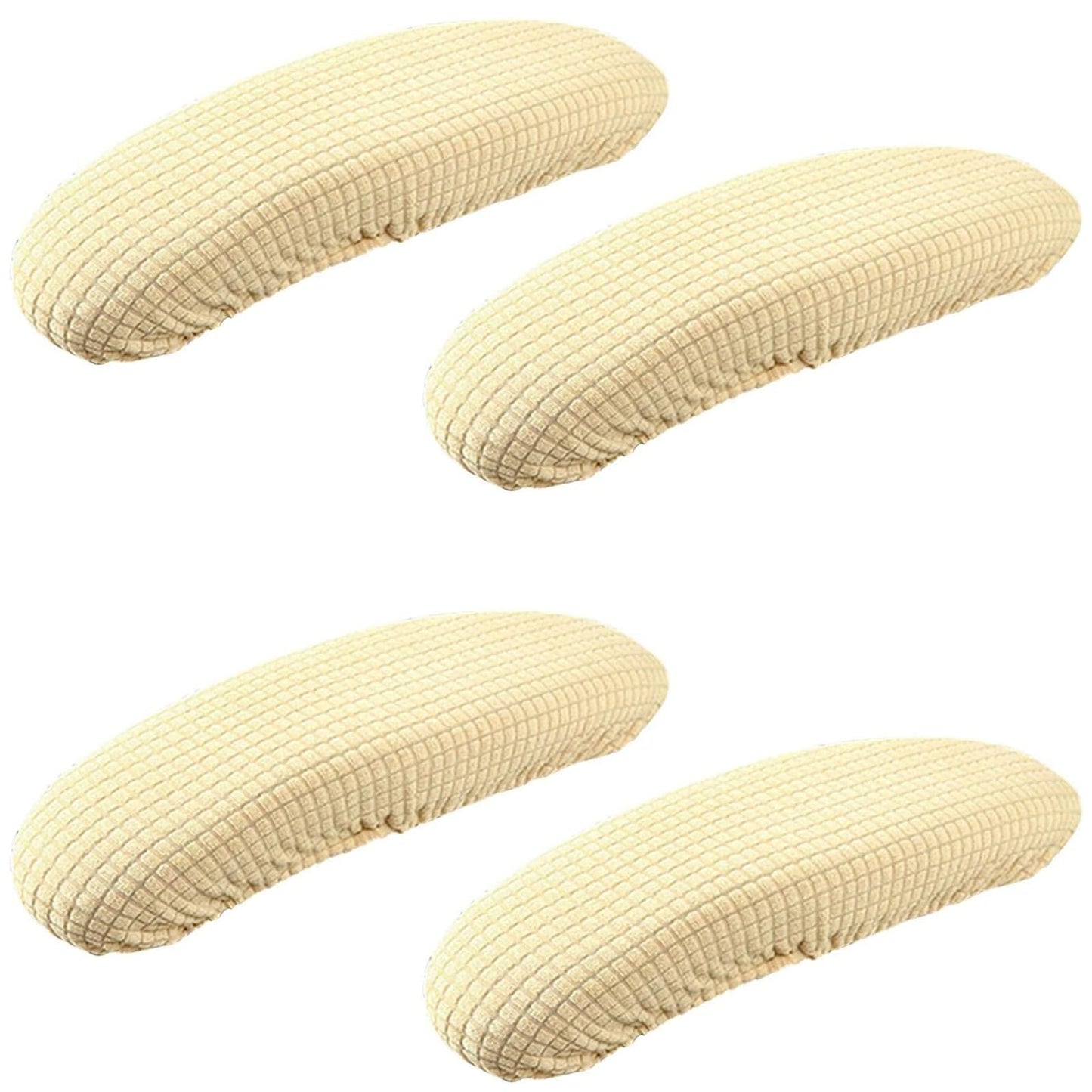 XIEHUZA 2 Pair Office Armrest Covers, Removable Arm Rest Protectors, Elastic Chair Pads for Home & Office (Beige)