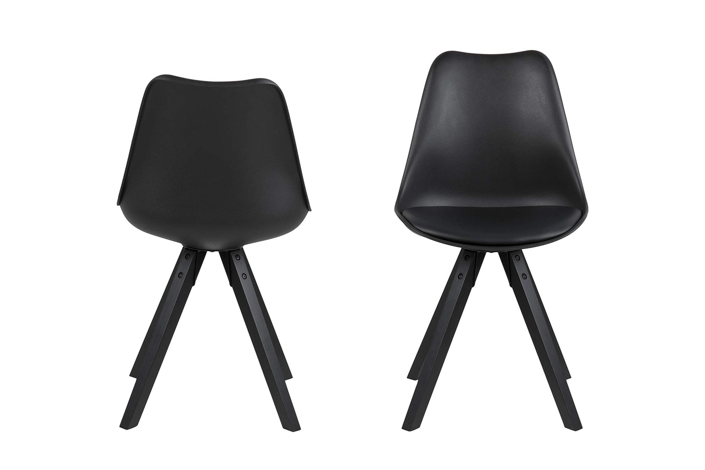 Amazon Brand - Movian Arendsee, Set of 2 Dining Chairs, 55 x 48.5 x 85 cm (L x W x H), Black