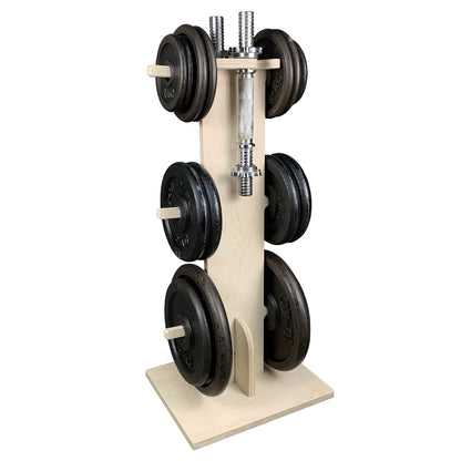 Meanswood Keep Up | Weight holder | Home gym weight holder | Disc rack | Vertical disc weight holder | Wood