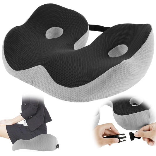 Coccyx Cushion for Tailbone Pain, Adjustable Memory Foam Non-Slip Seat Pads, Ergonomic Seat Cushion, Coccyx Pain Relief Cushion for Office Chair