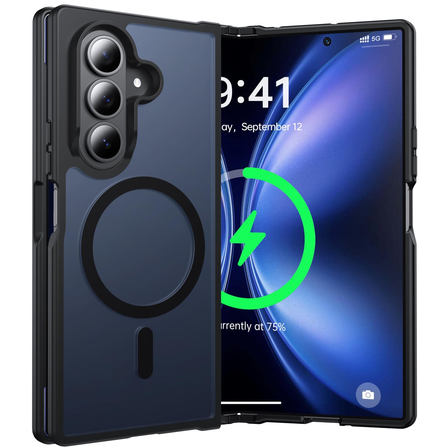 FNDMIL NO.1 Magnetic for Samsung Galaxy Z Fold 7 Case Compatible with MagSafe [Military Grade Drop Tested][Translucent Matte][Anti-Fingerprint] Soft