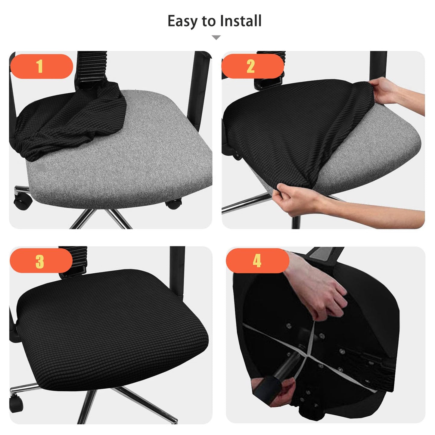 FYTXSZ Office Chair Seat Cover Stretch Elastic Universal Fit Washable Slipcover Seat Protector for Desk Swivel Computer Chairs